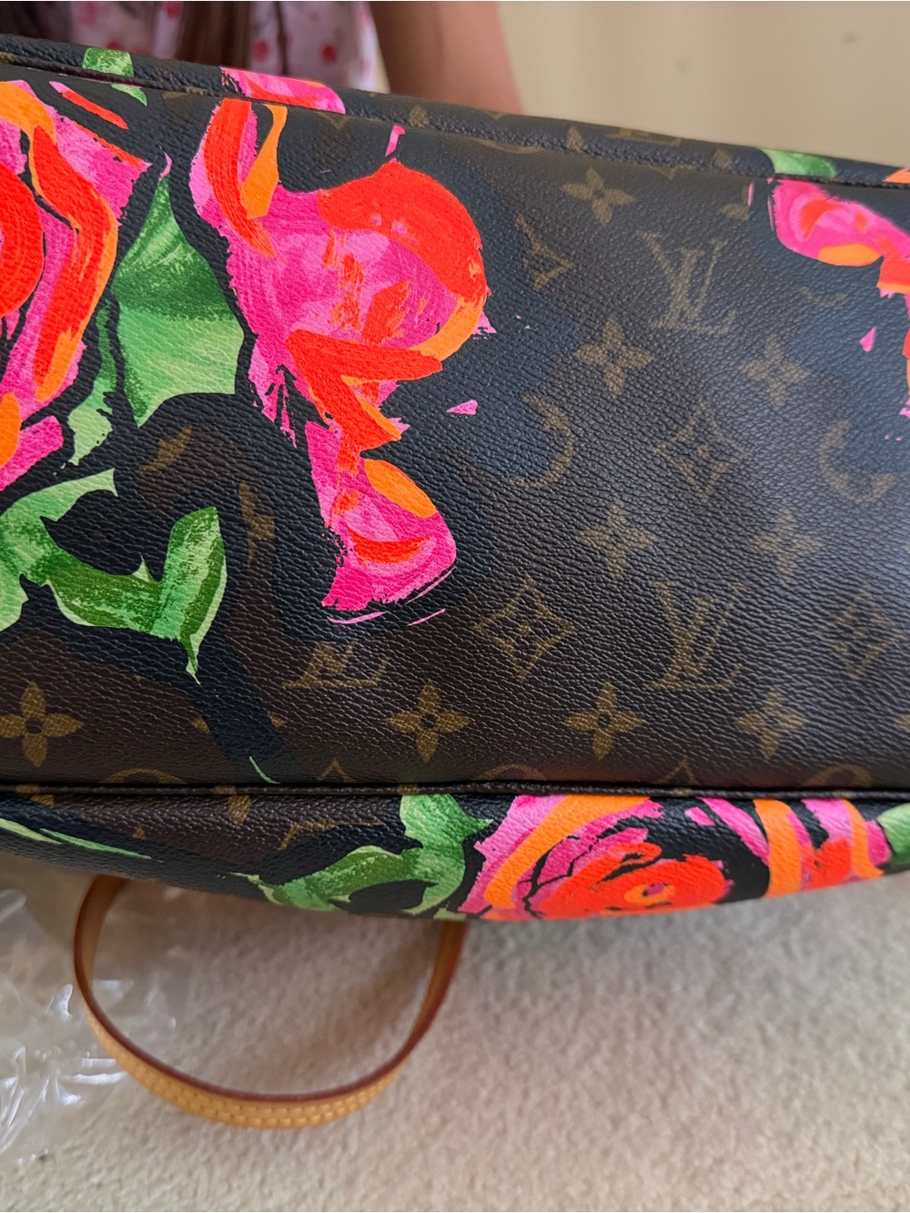 Louis Vuitton Monogram Floral Neverfull Tote - Brown, Pink & Orange - Picture 3 of 9
